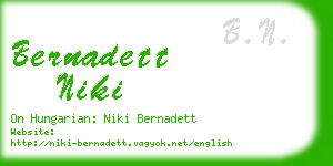 bernadett niki business card